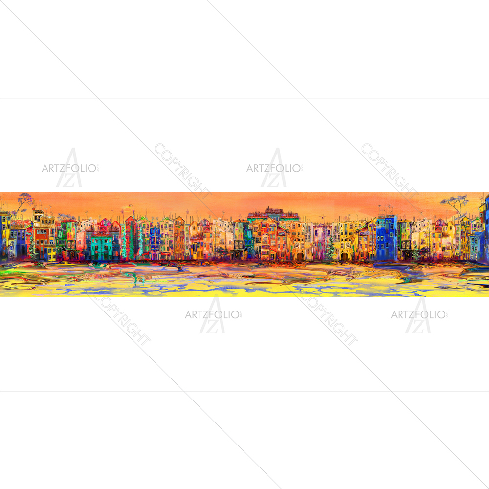 Morning Town near Sea — Devotional custom art by ArtzFolio
