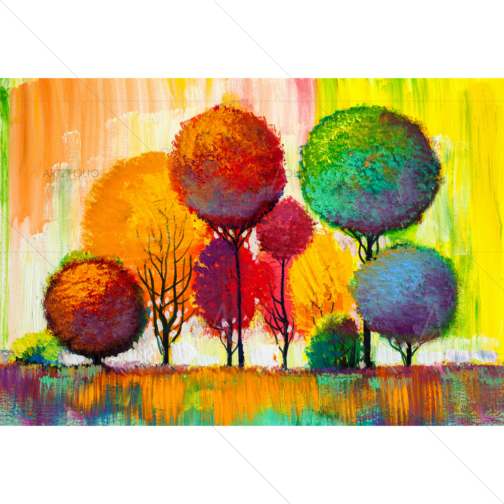 Autumn Forest with Orange Leaves — custom-size art design 5014099