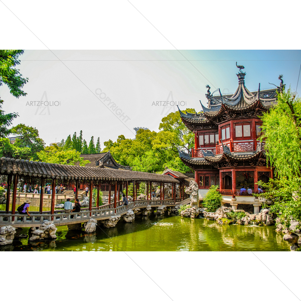 Covered Bridge, Shanghai, China — custom-size art design 5014100