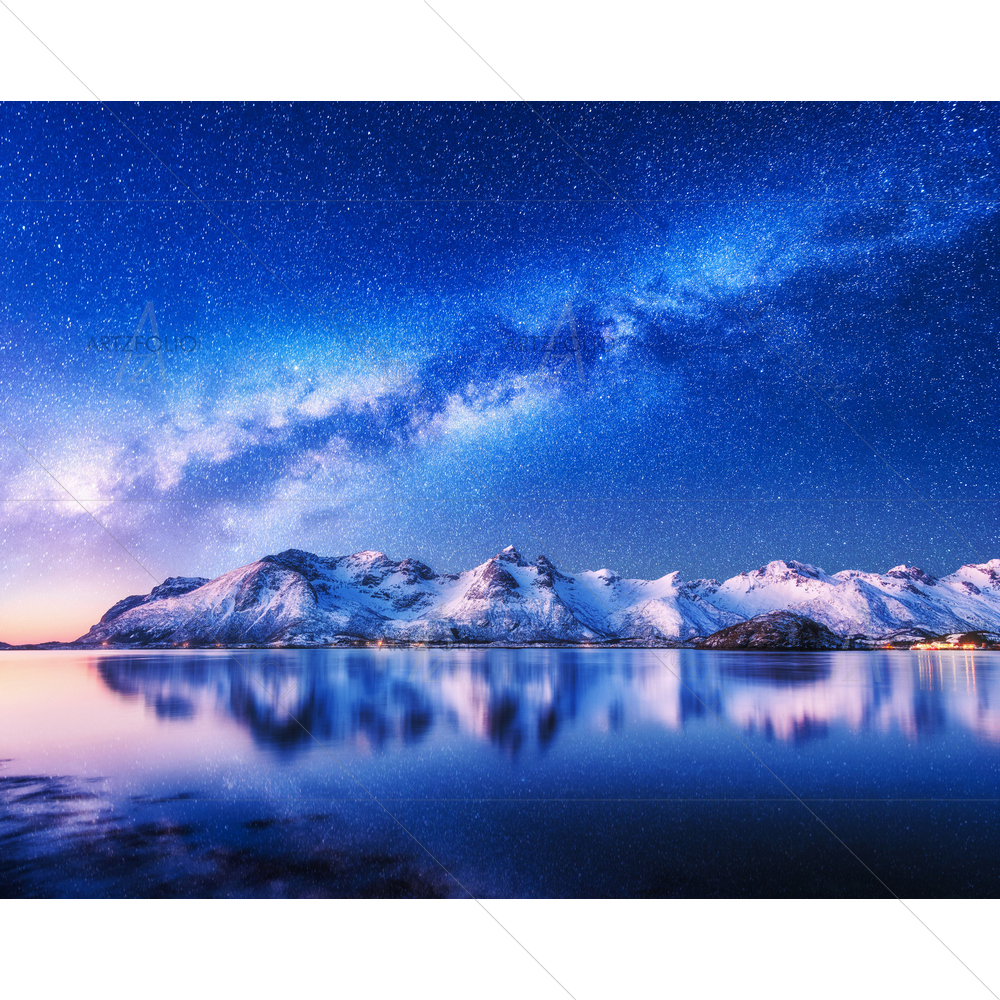 Winter Night Landscape, Norway — Astronomy custom art by ArtzFolio