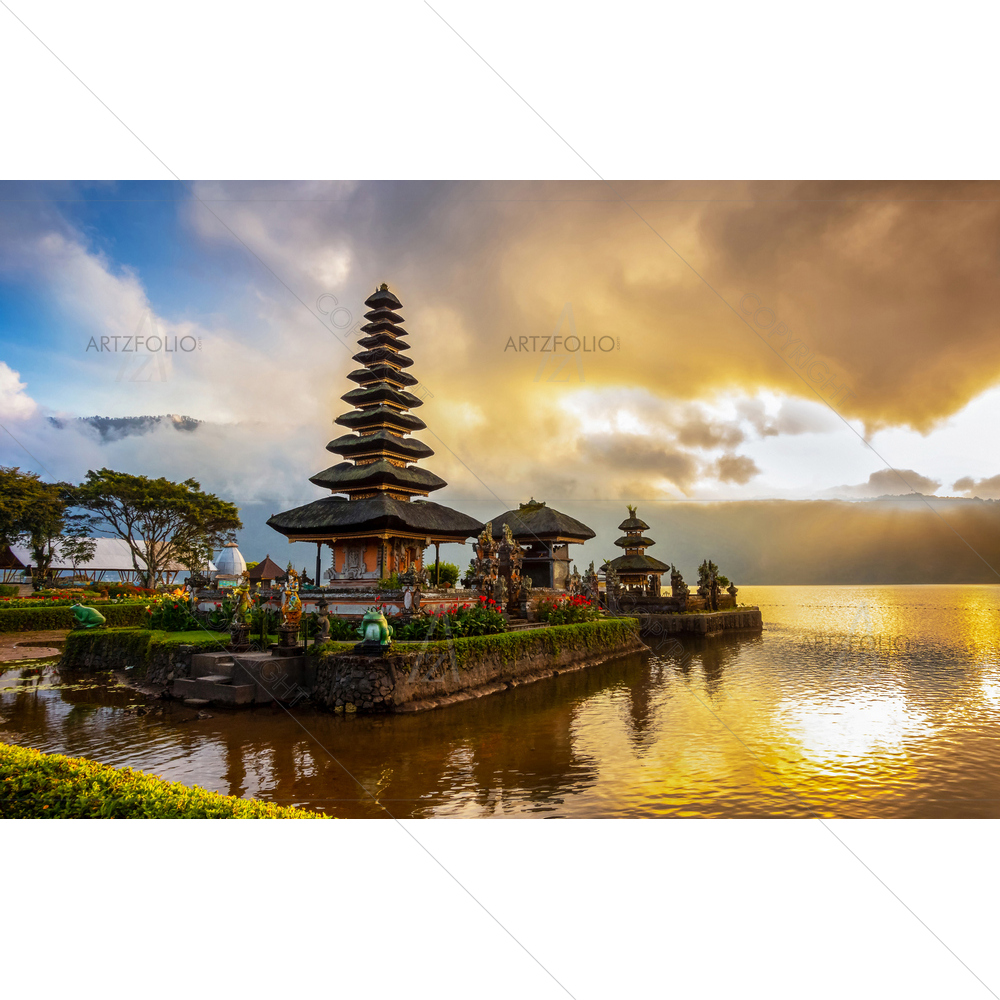 Pura Ulun Danu Bratan Temple, Bali, Indonesia — Devotional custom art by ArtzFolio