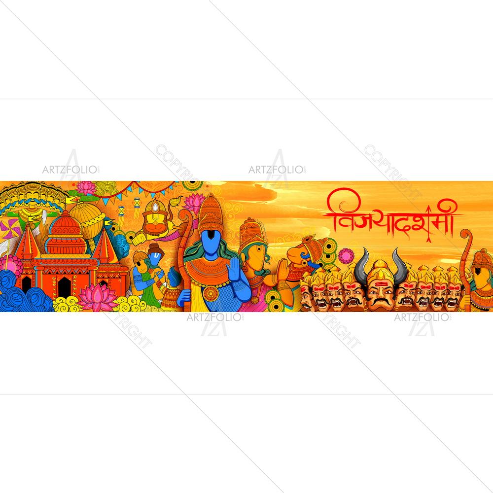 Dussehra Navratri Festival — Devotional custom art by ArtzFolio