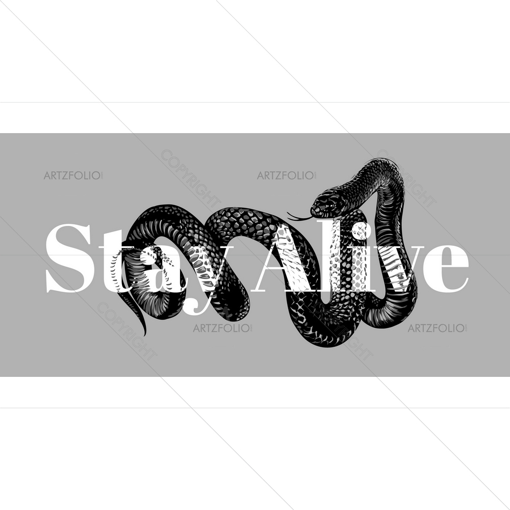 Black Snake with Slogan — Abstract custom art by ArtzFolio