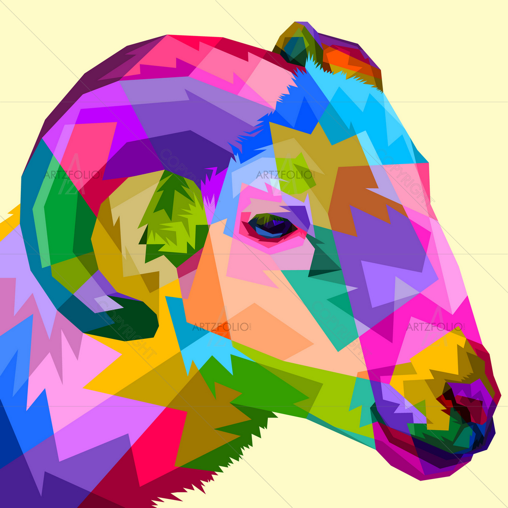 Colorful Sheep — custom-size art design 5014142