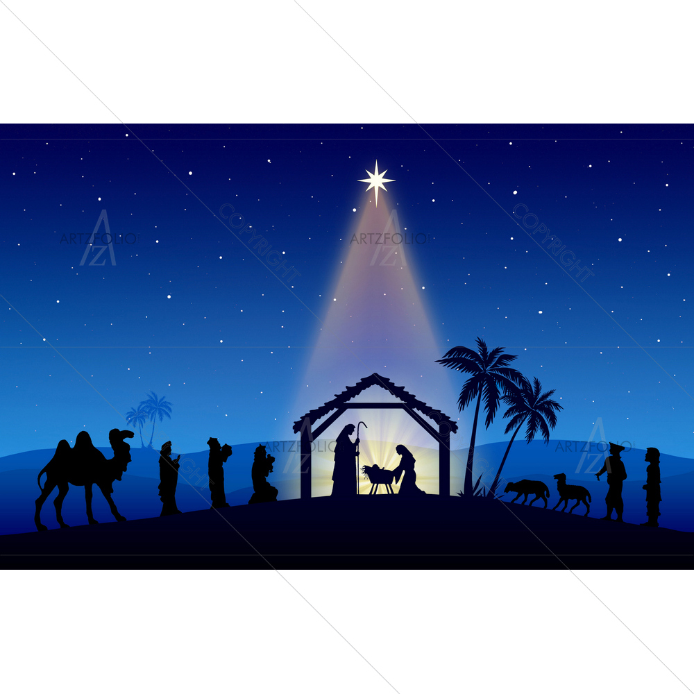 Christmas Nativity Scene D2 — Devotional custom art by ArtzFolio