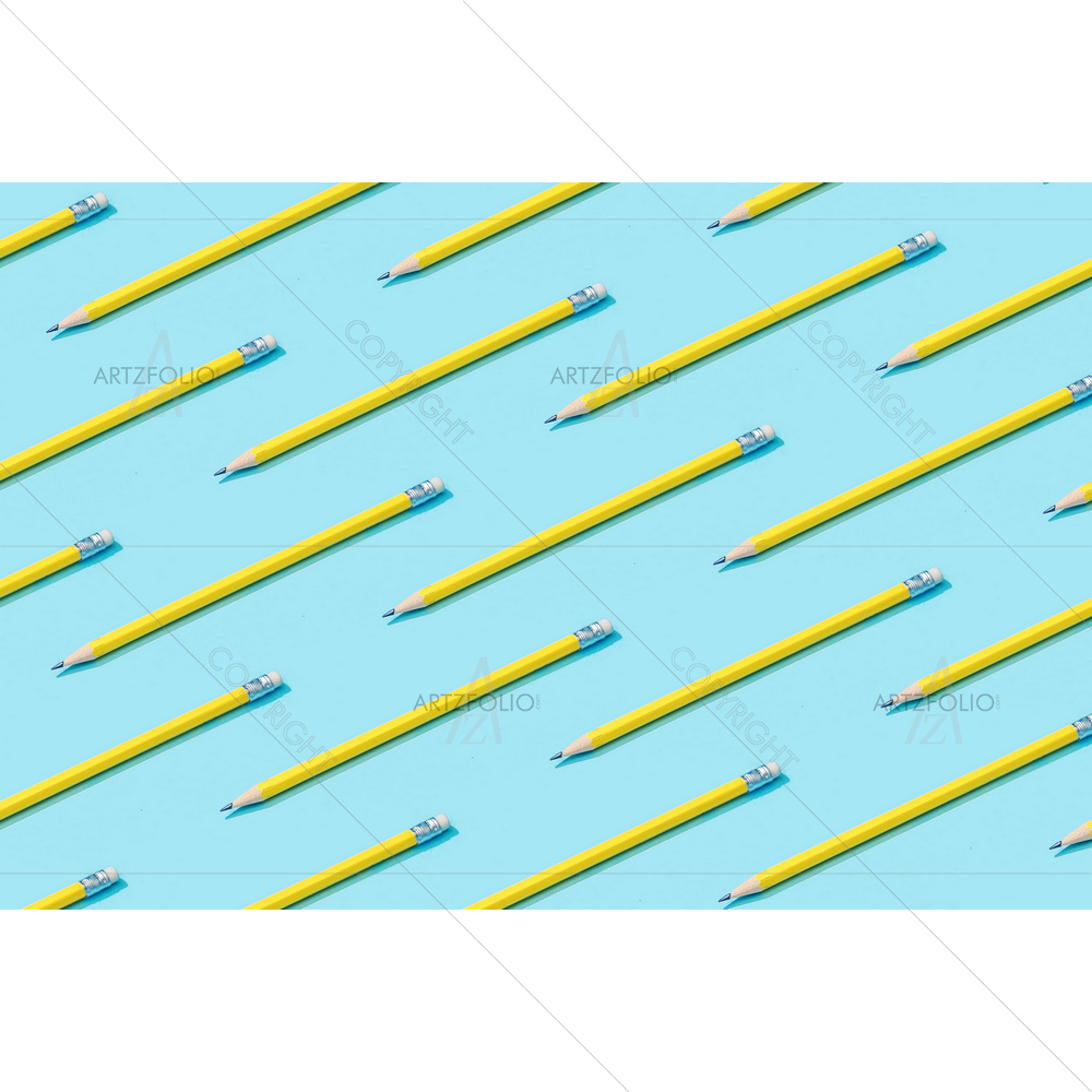 Minimalist Yellow Pencils — Abstract custom art by ArtzFolio
