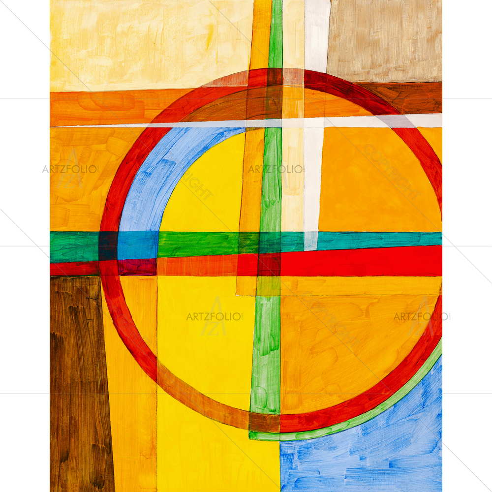 Abstract Circular Cross Motifs D1 — Abstract custom art by ArtzFolio