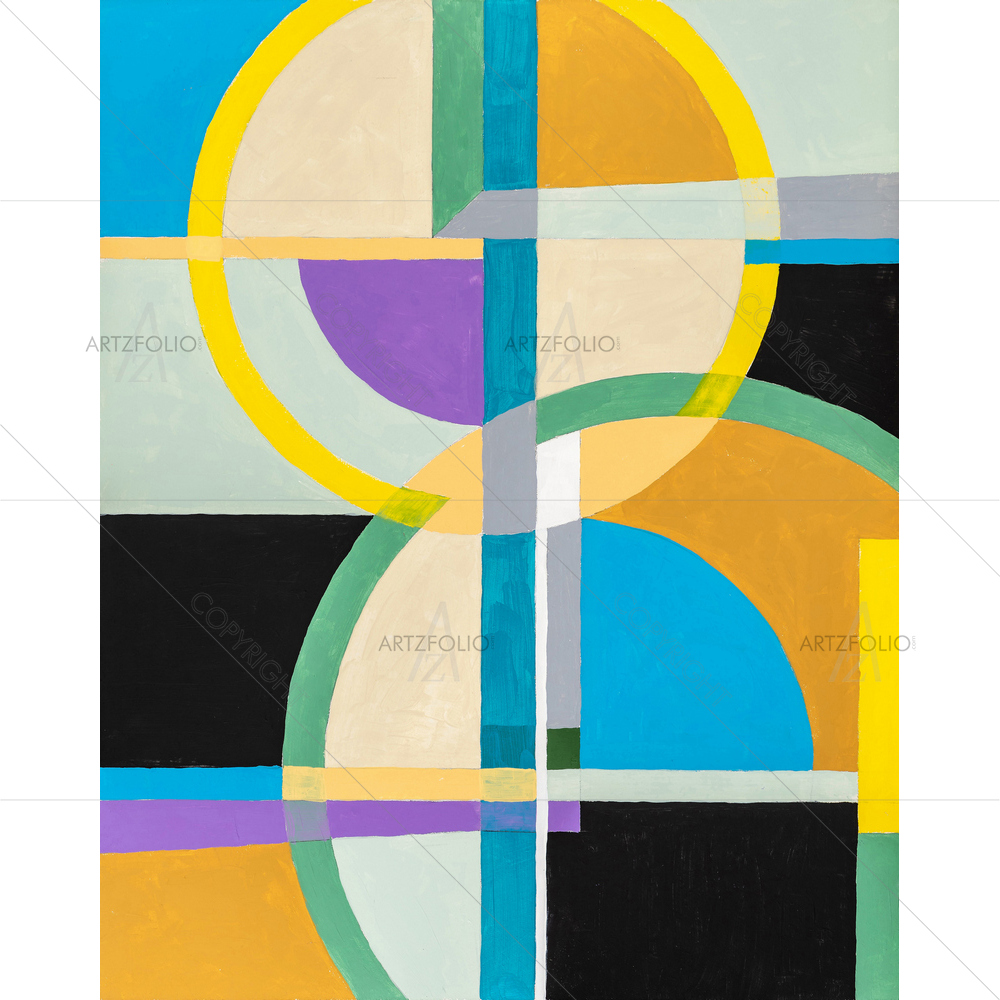 Abstract Circular Cross Motifs D2 — custom-size art design 5014187