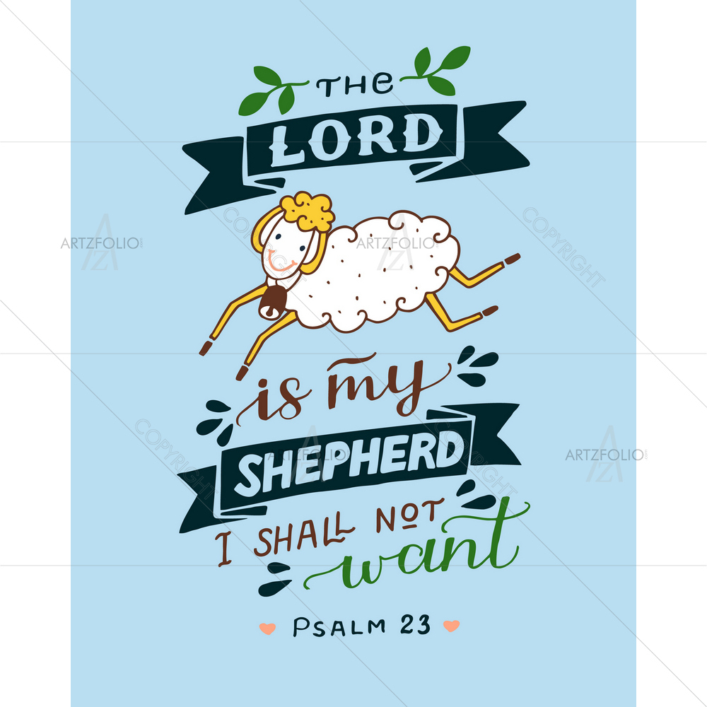 The Lord Is My Shepherd Bible Verse Psalm — custom-size art design 5014188