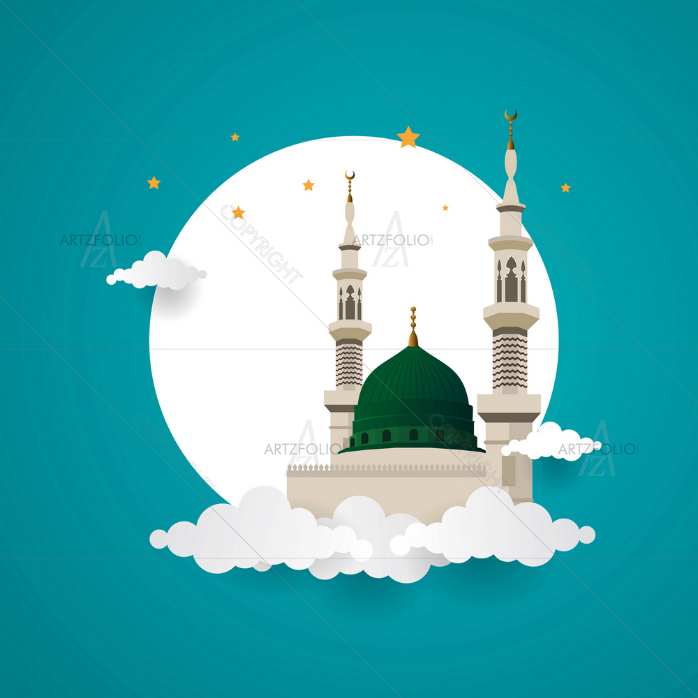 Mosque Dome, An-Nabawi Madinah — Devotional custom art by ArtzFolio