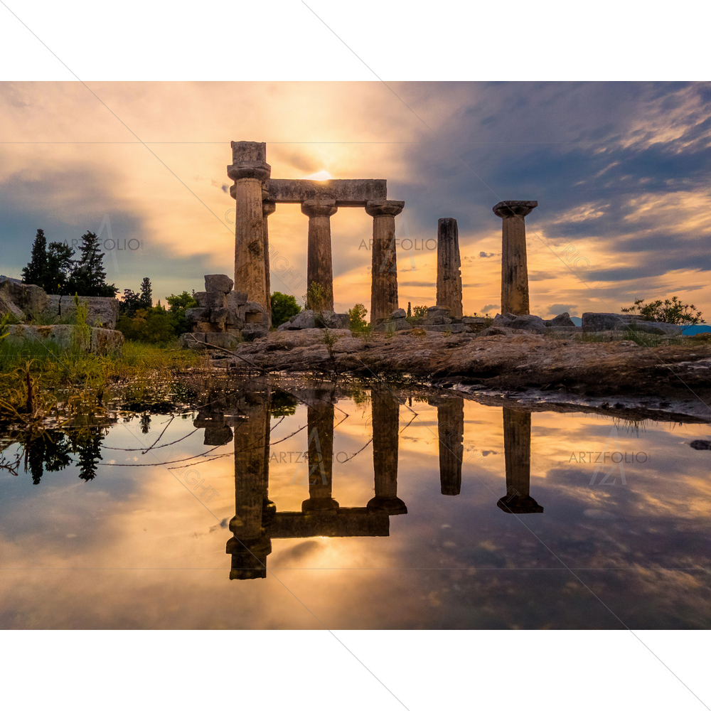 Apollo Temple, Corinth, Greece D2 — custom-size art design 5014196