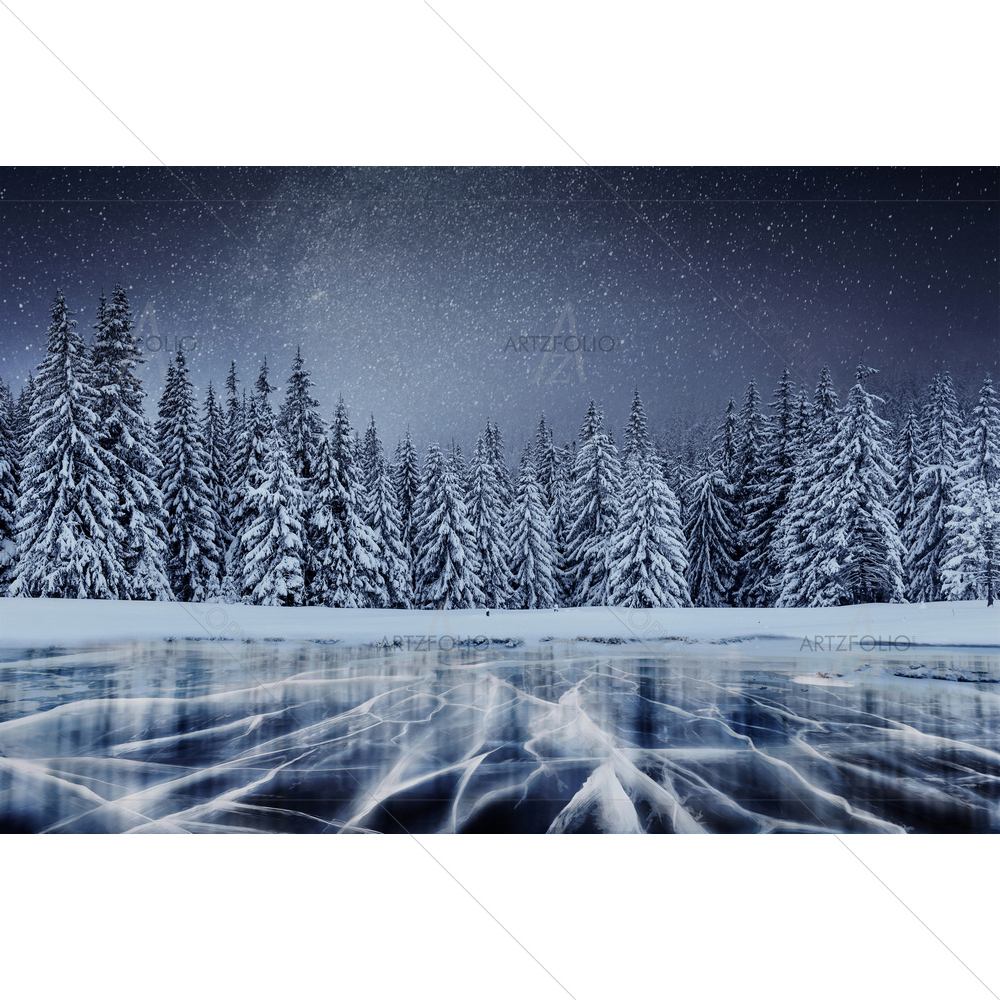 Cracks on Blue Ice Surface, Europe D3 — Devotional custom art by ArtzFolio