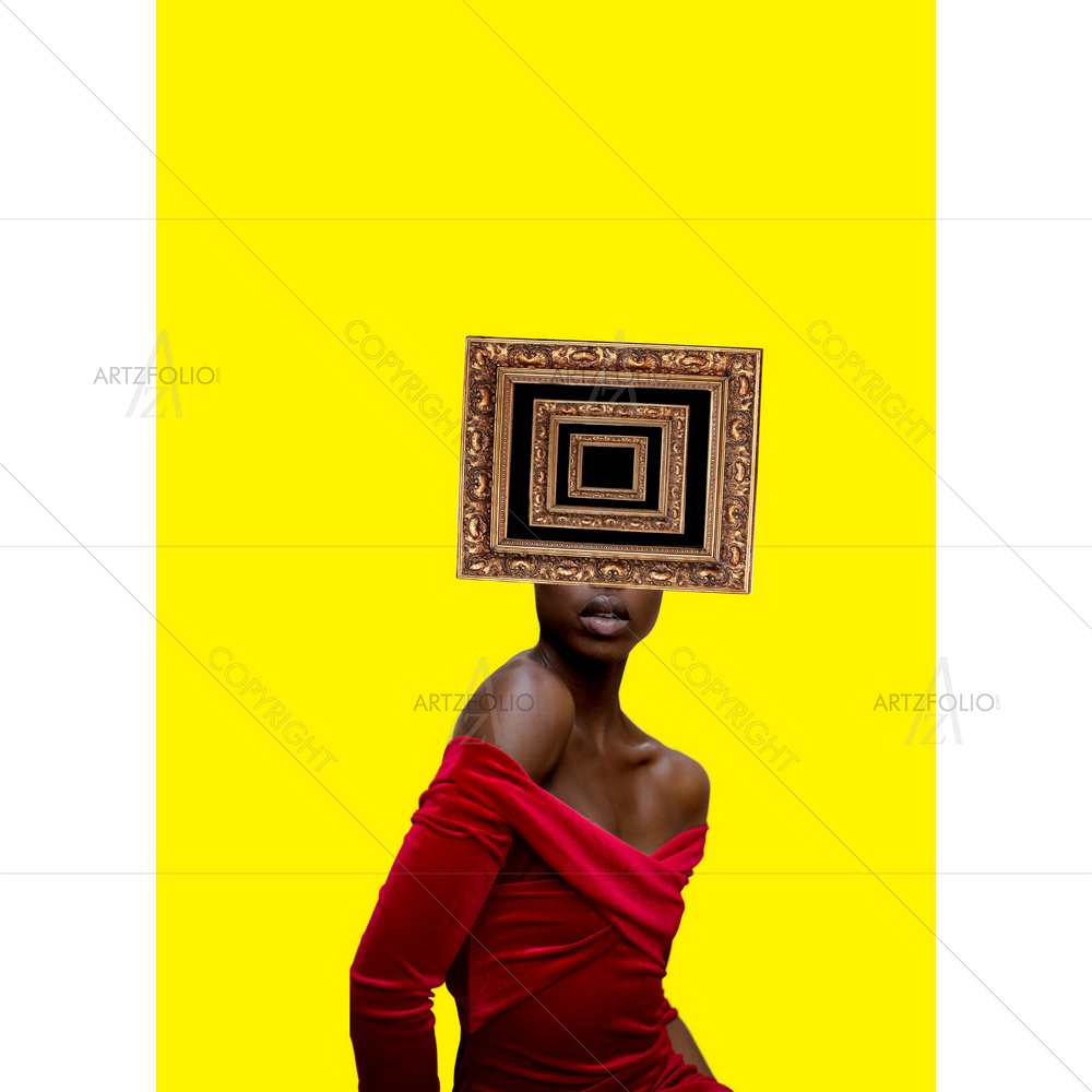 Black Woman with Frames — custom-size art design 5014216