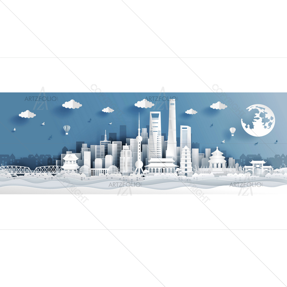 Shanghai Famous Landmarks D1 — Devotional custom art by ArtzFolio