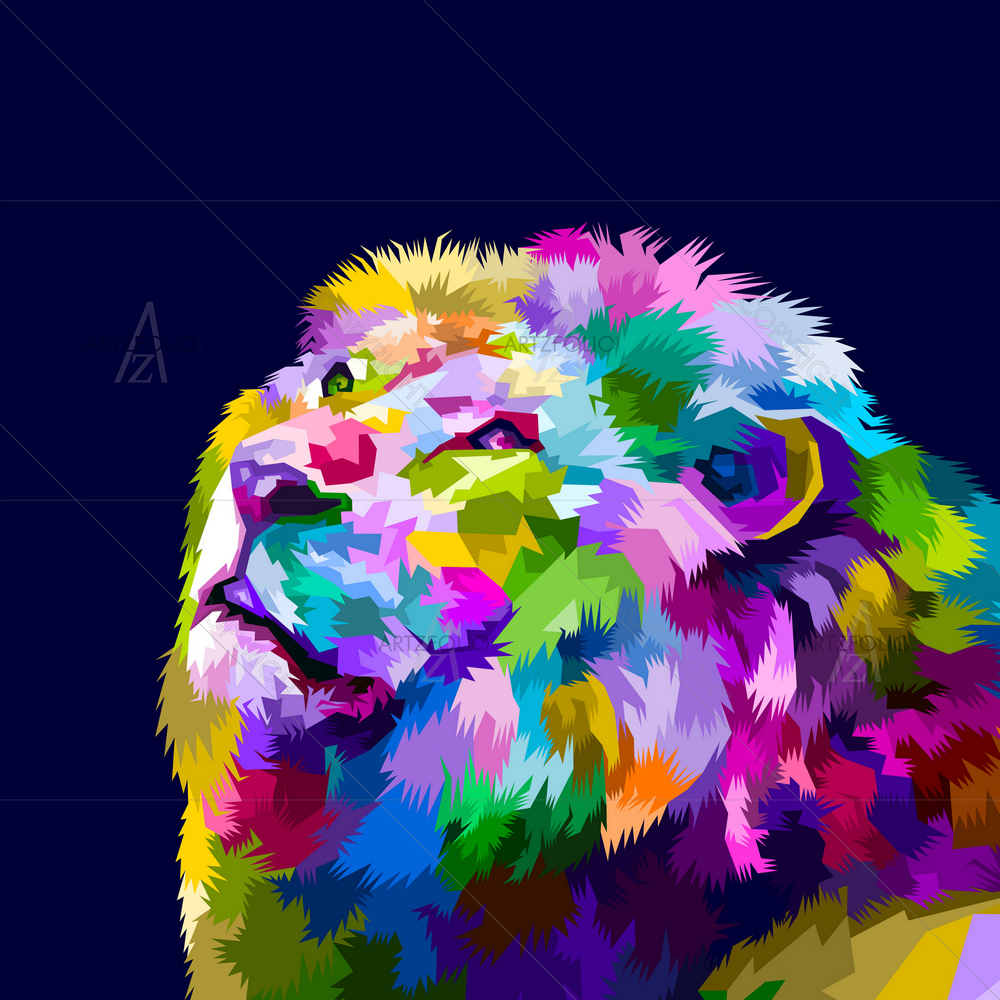 Colorful Lion's Head — custom-size art design 5014231