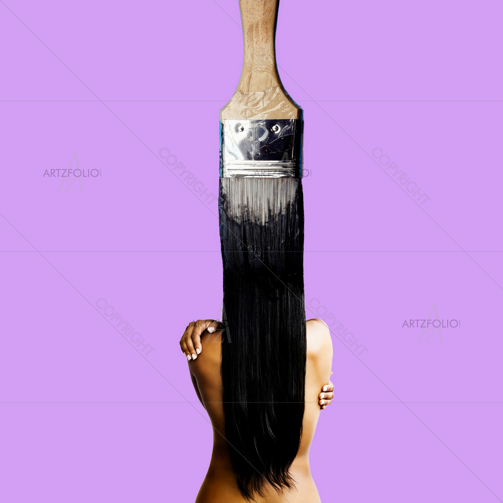 Lady with Dyeing Hair — custom-size art design 5014237