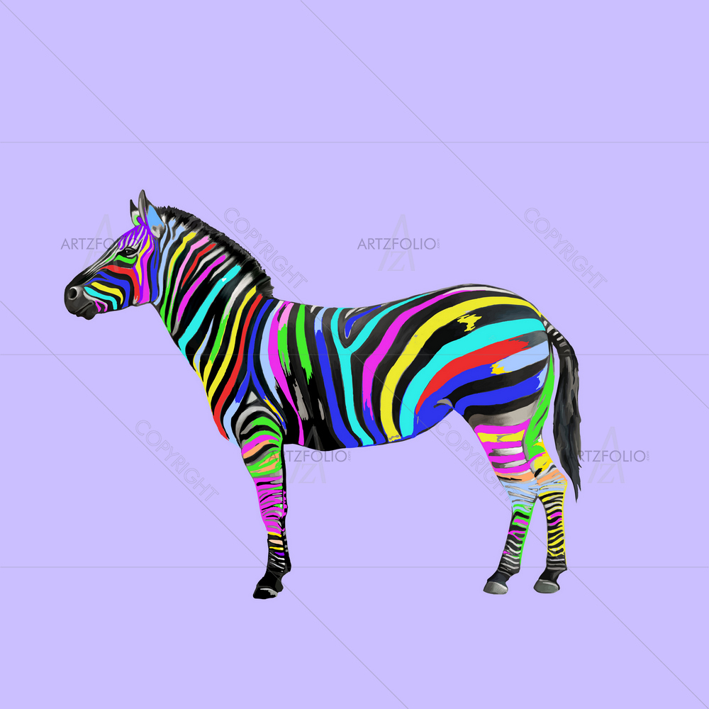 Colorful Zebra D2 — custom-size art design 5014238