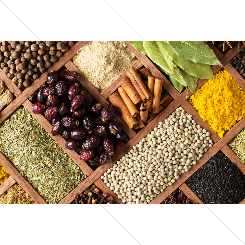 Condiments with Indian Market — Cuisine custom art by ArtzFolio