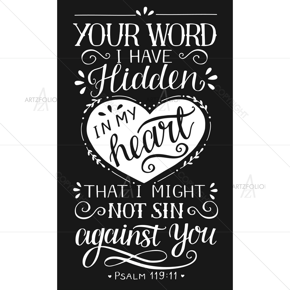 Your Word I Have Hidden In My Heart Bible Verse Psalm D2 — custom-size art design 5014253