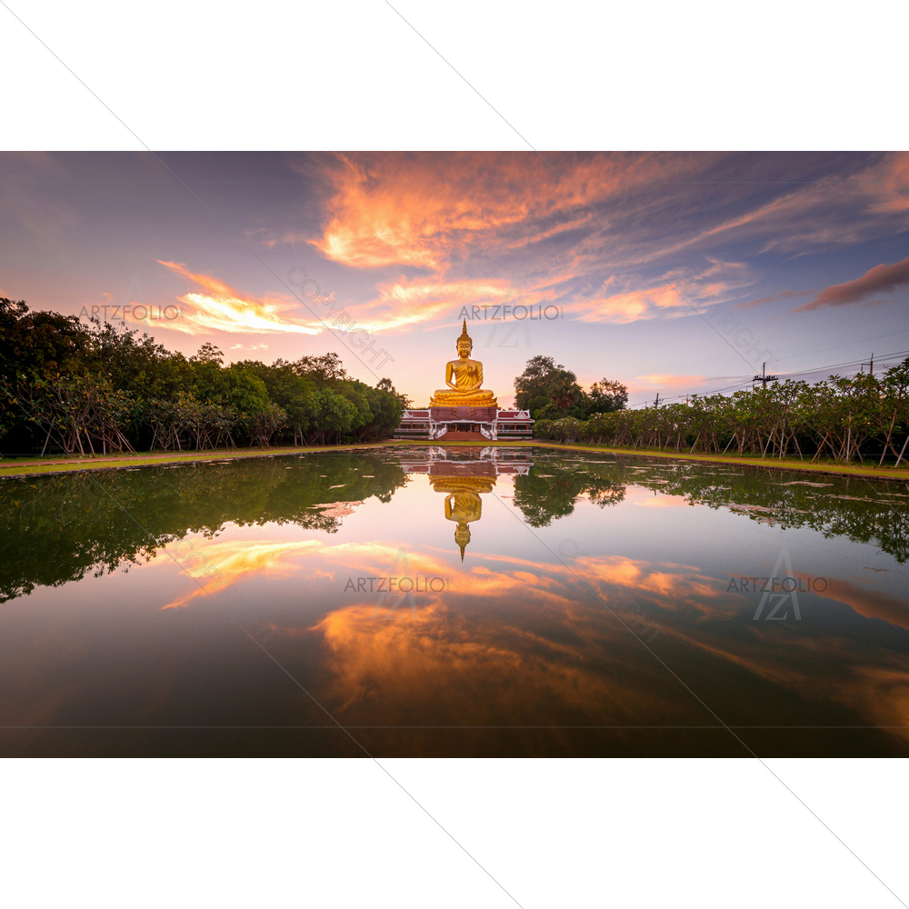 Golden Lord Buddha, Thailand Temple, Thailand — Devotional custom art by ArtzFolio