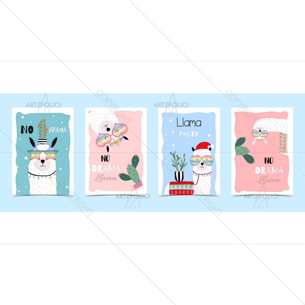 Hand-Drawn Llama — custom-size art design 5014261