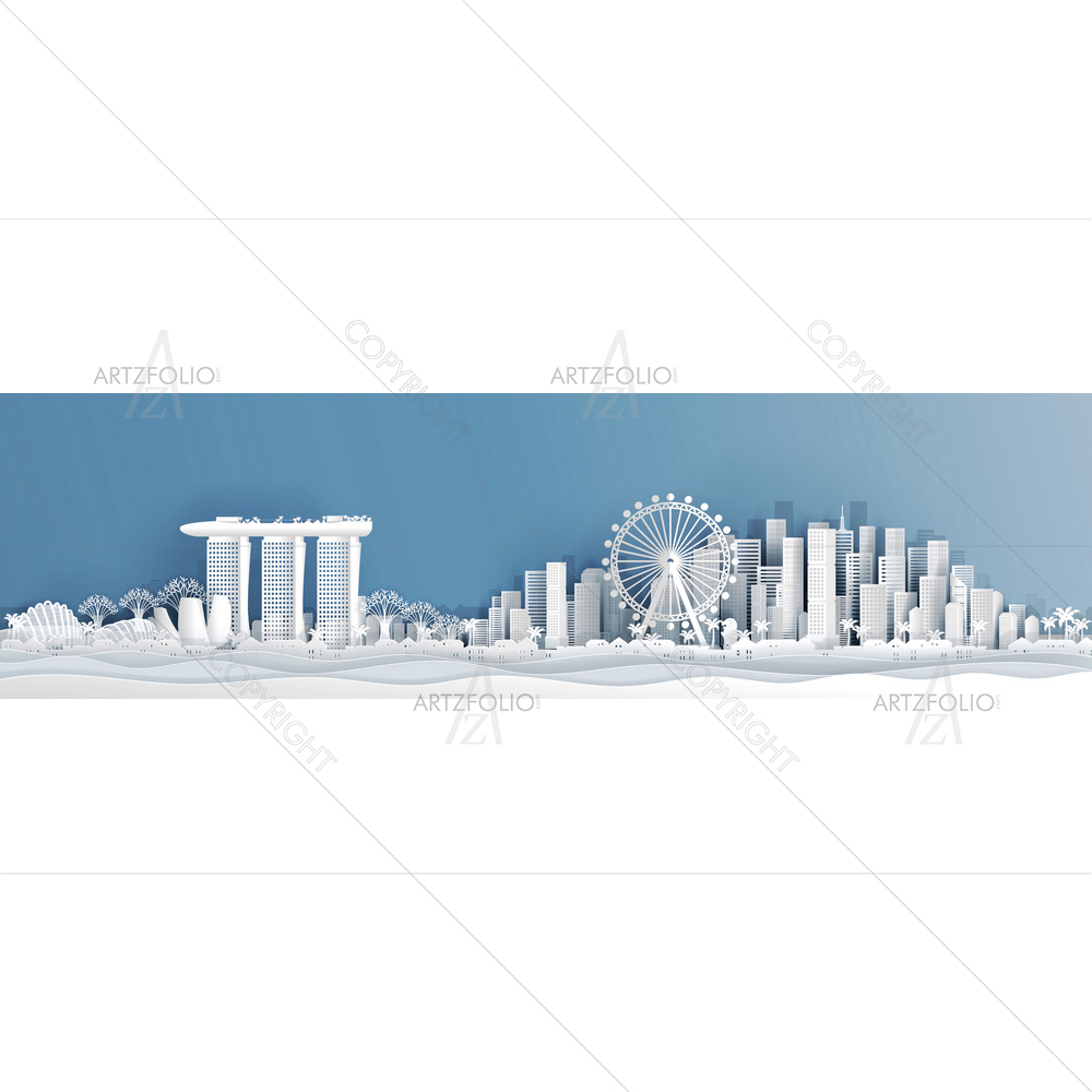 Singapore Famous Landmarks D5 — custom-size art design 5014262