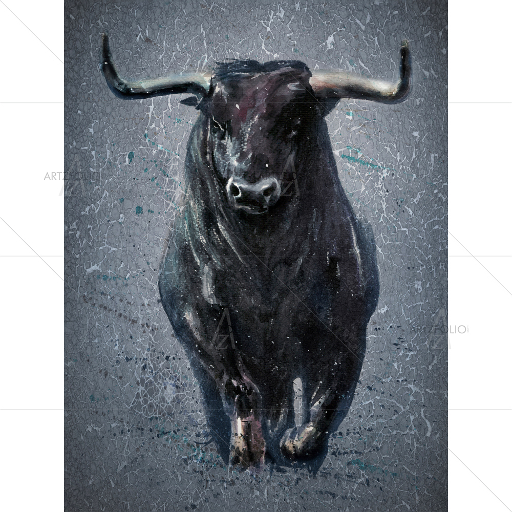 Watercolor Buffalo — custom-size art design 5014271