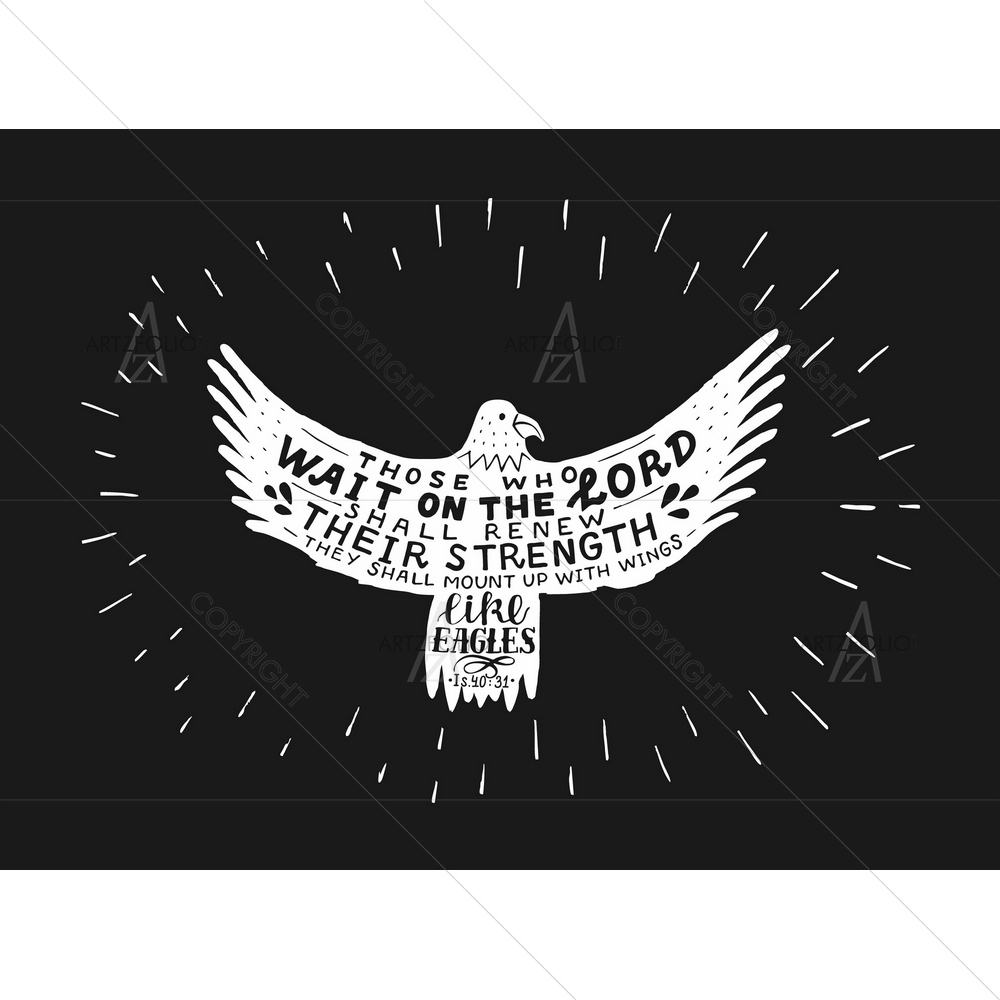 Those Who Wait On The Lord Bible Verse Psalm — custom-size art design 5014272
