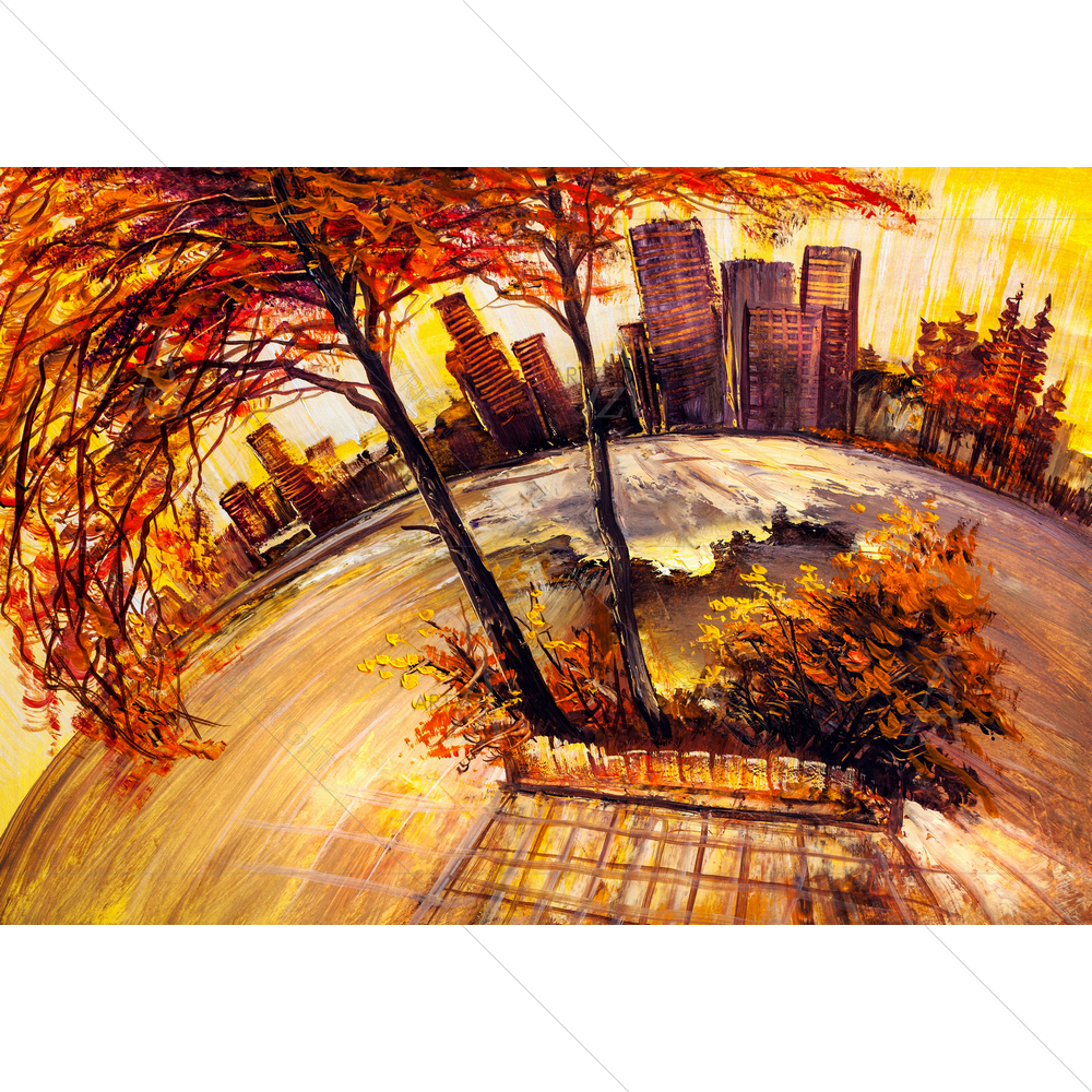 Modern City's City Square — custom-size art design 5014280