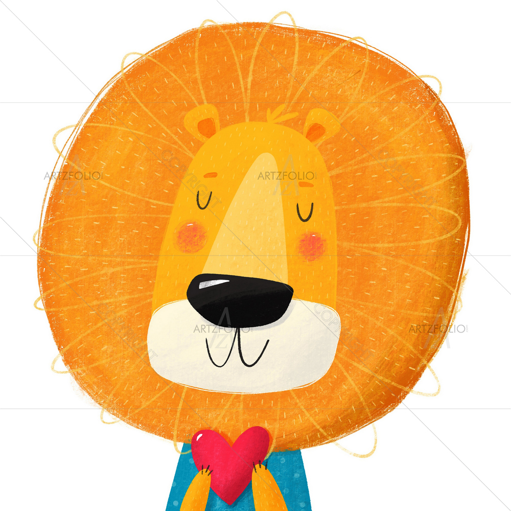Cartoon Character Lion — African custom art by ArtzFolio