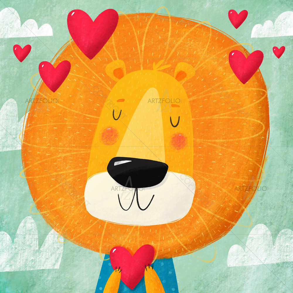 Cartoon Lion D2 — custom-size art design 5014300