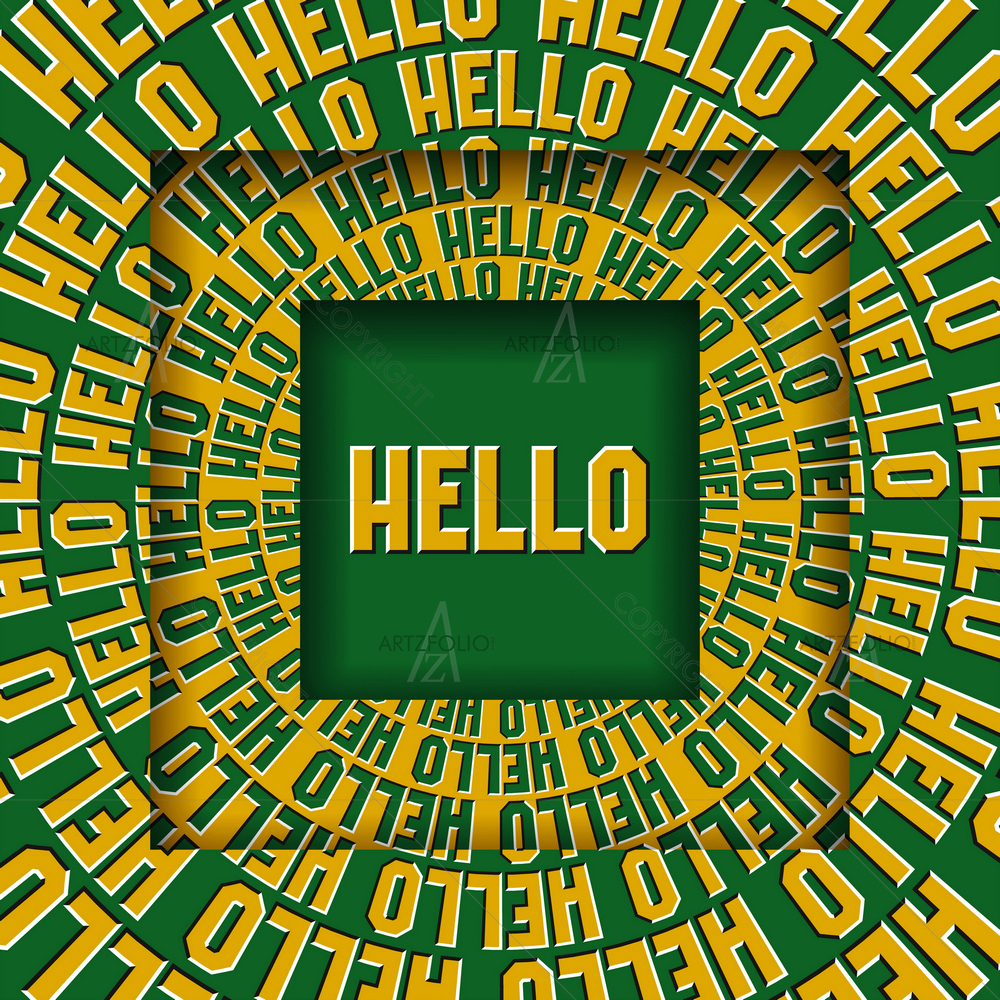 Hello in Optical Illusional Frames — custom-size art design 5014314