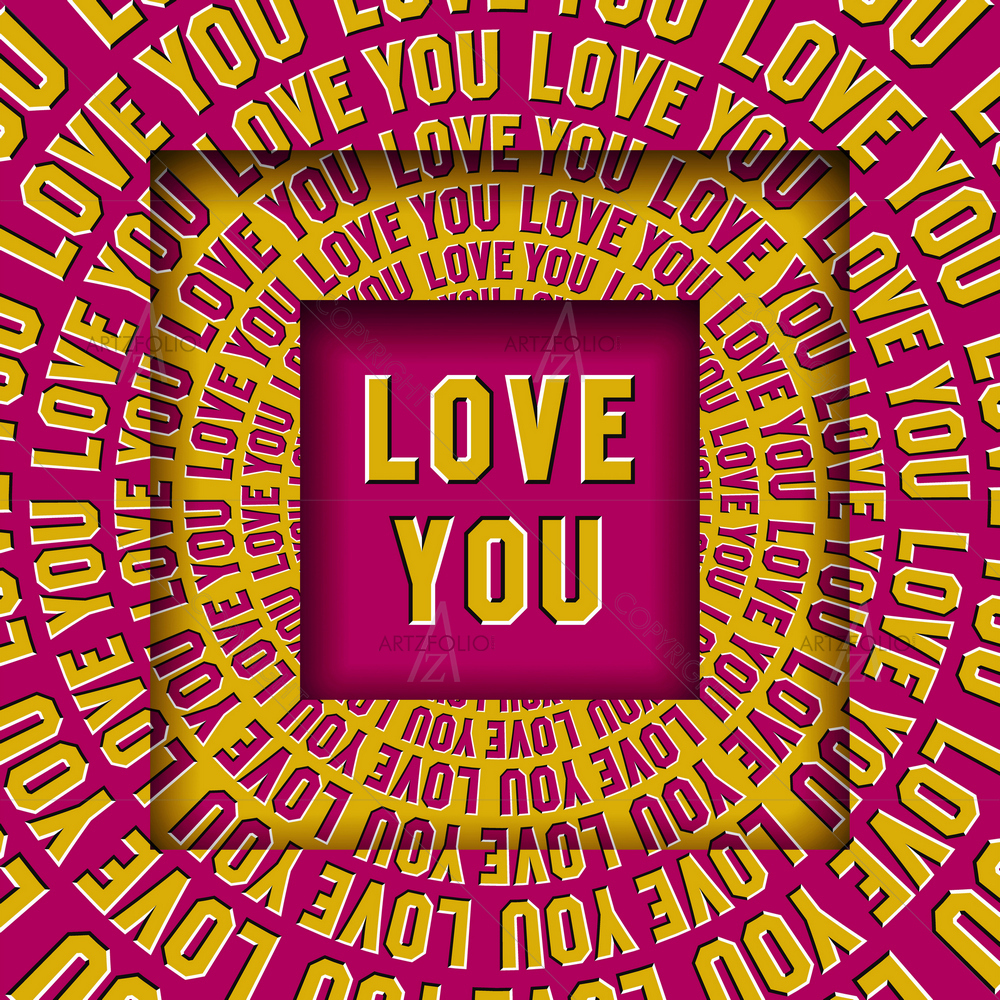 Square Frames with Circular Words — custom-size art design 5014315