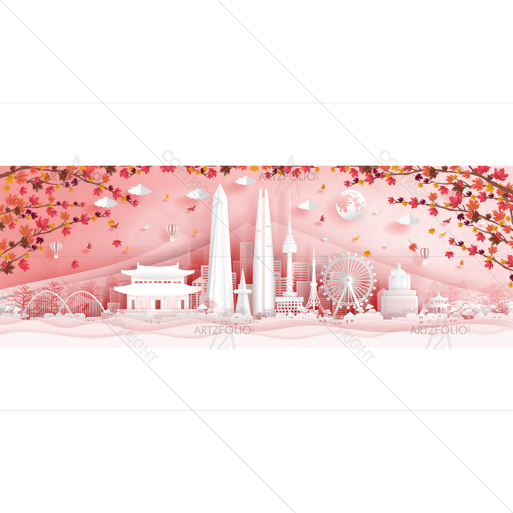 Autumn in Seoul, South Korea — custom-size art design 5014340