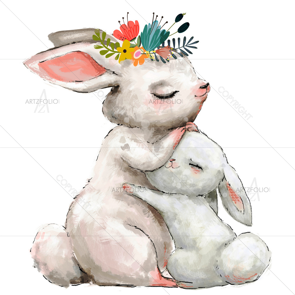 Little Hare with Mom — custom-size art design 5014348