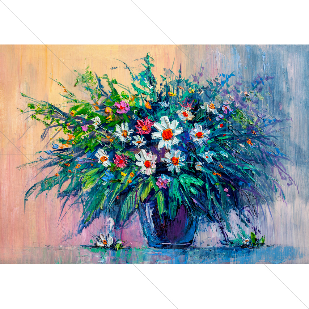 Daisies Flowers D3 — Botanical custom art by ArtzFolio