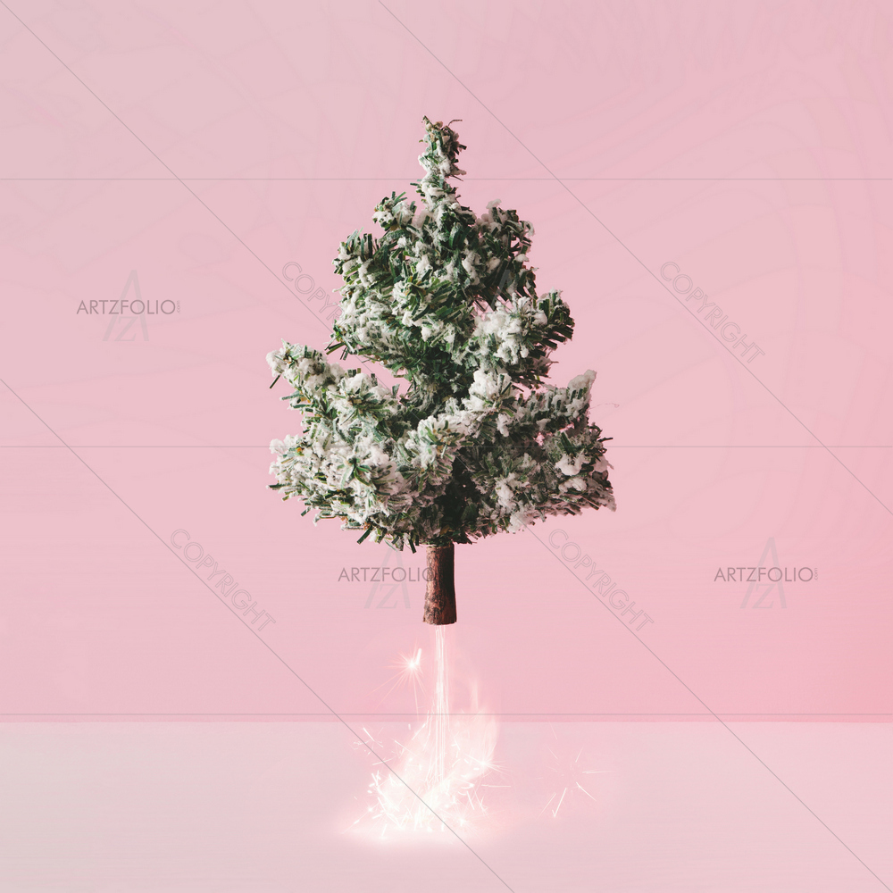 Christian Tree with Fireworks — Devotional custom art by ArtzFolio