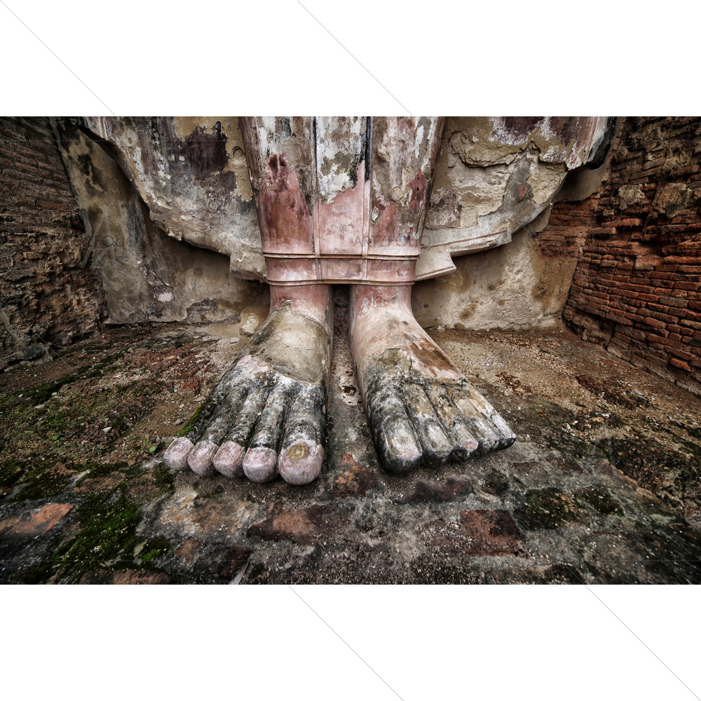 Lord Buddha Standing Meditation, Sukhothai Park, Thailand — custom-size art design 5014405