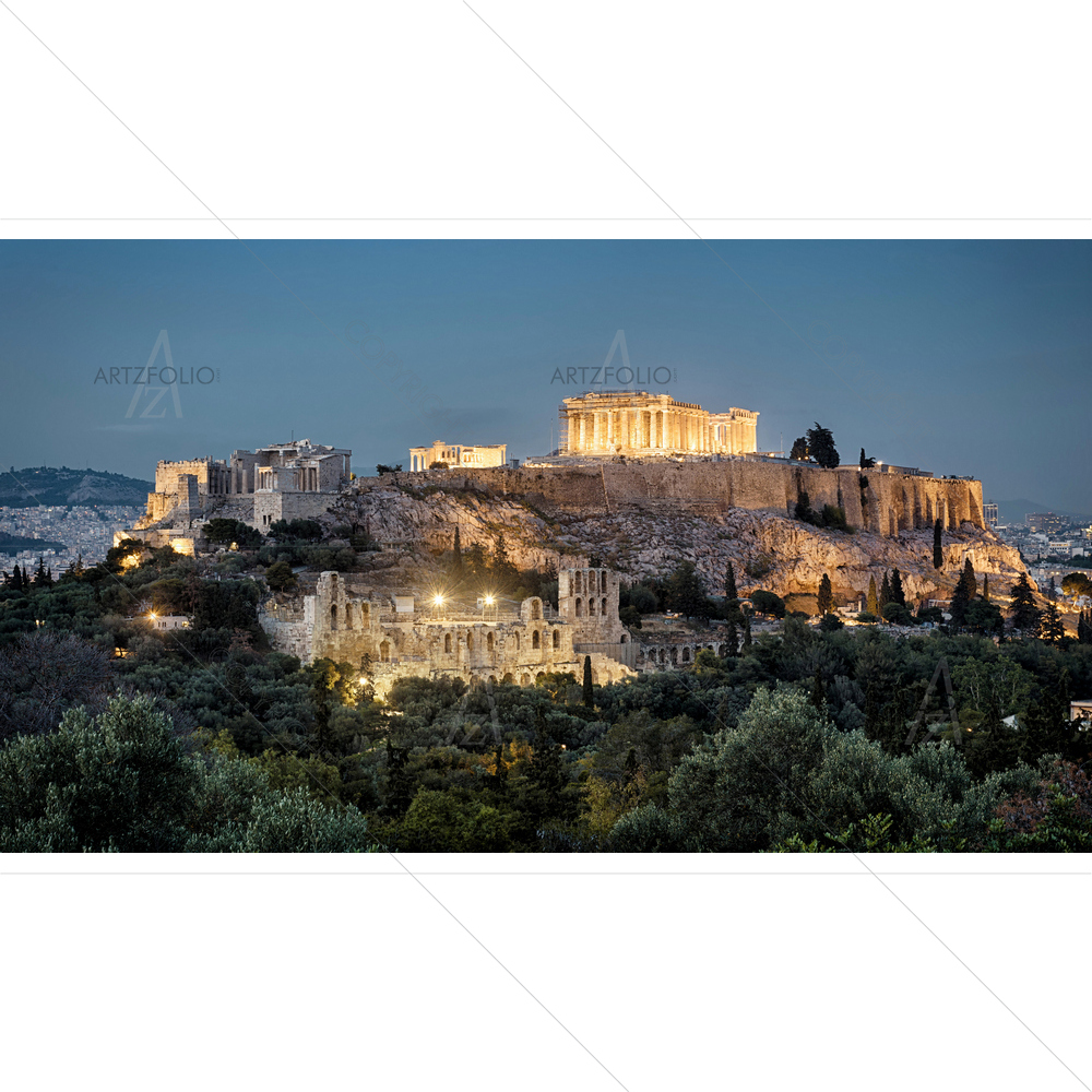 Night Acropolis, Athens, Greece — custom-size art design 5014421