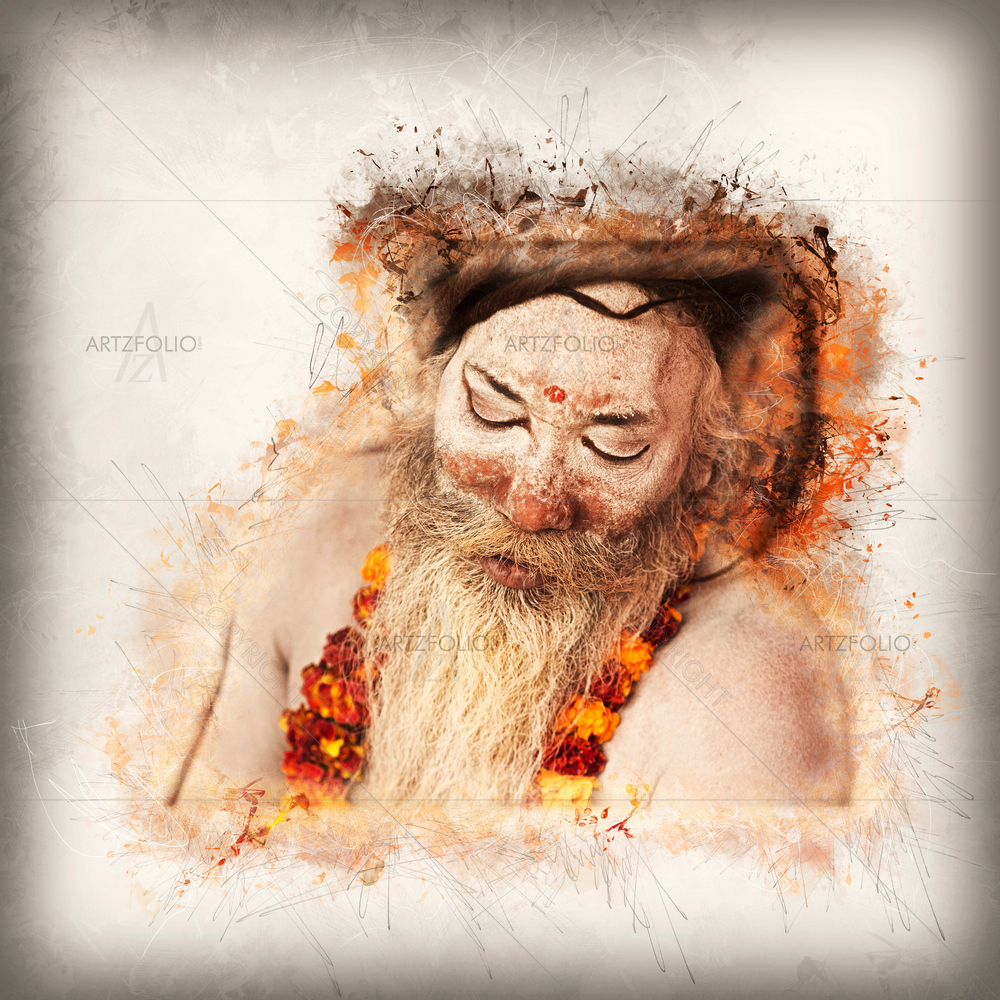 Maha Kumbh Mela, Uttar Pradesh, India — Devotional custom art by ArtzFolio