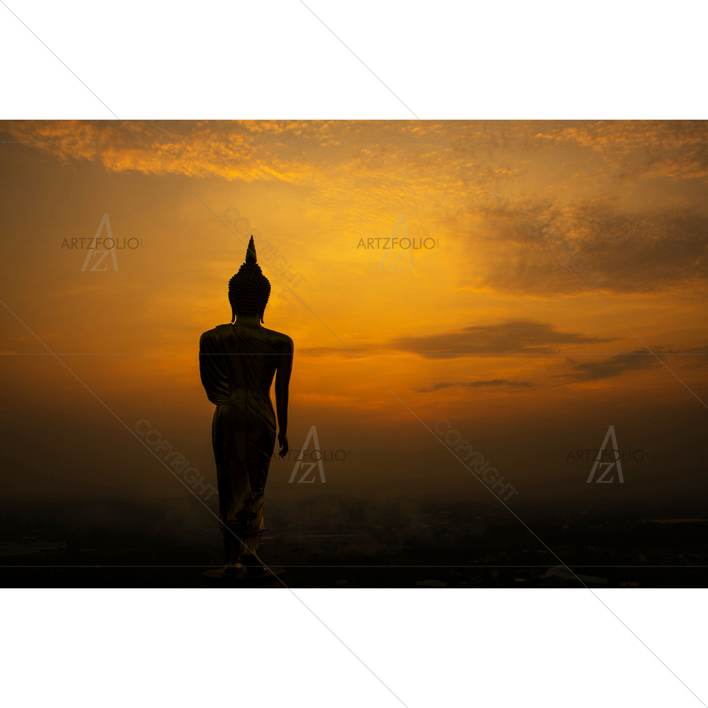 Lord Buddha Silhouette, Thailand — Devotional custom art by ArtzFolio