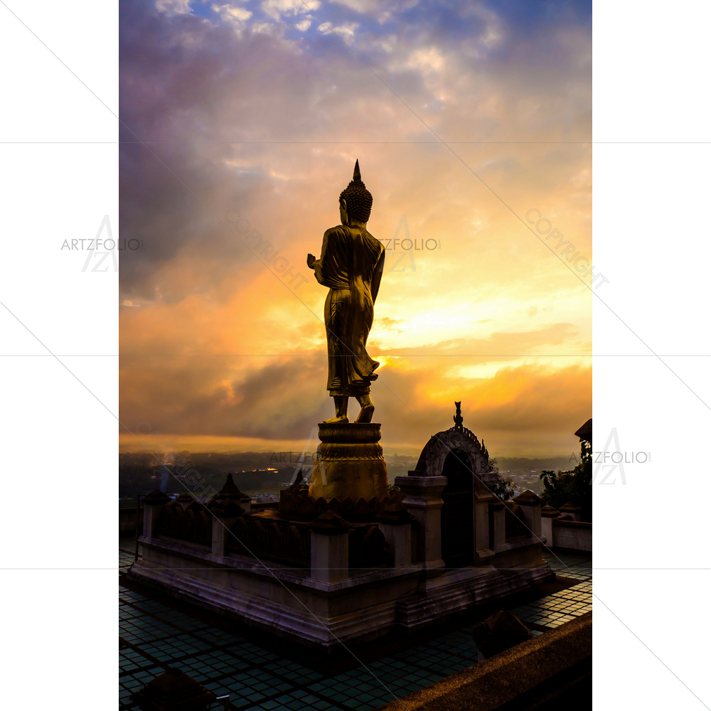 Golden Buddha, Thailand — Devotional custom art by ArtzFolio