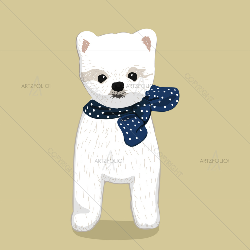 White Havanese Puppy — Animals custom art by ArtzFolio