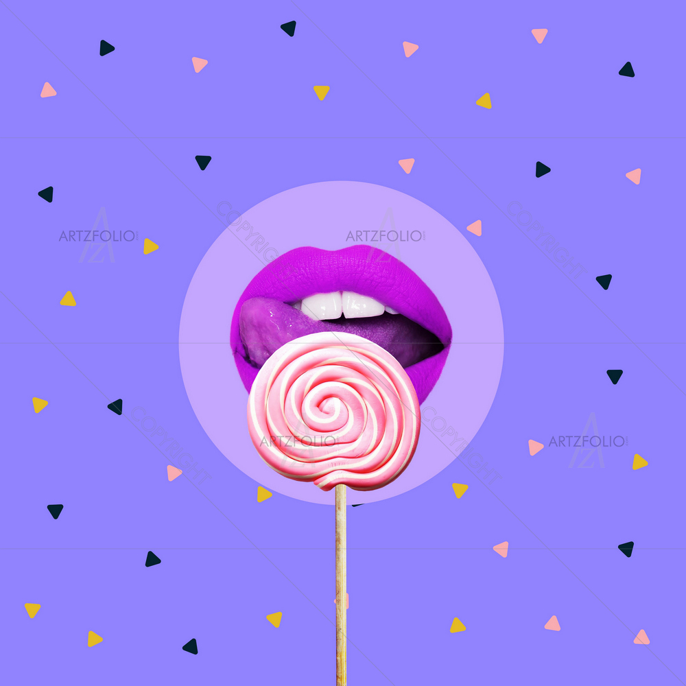 Colorful Lips & Lollipop D2 — Cuisine custom art by ArtzFolio