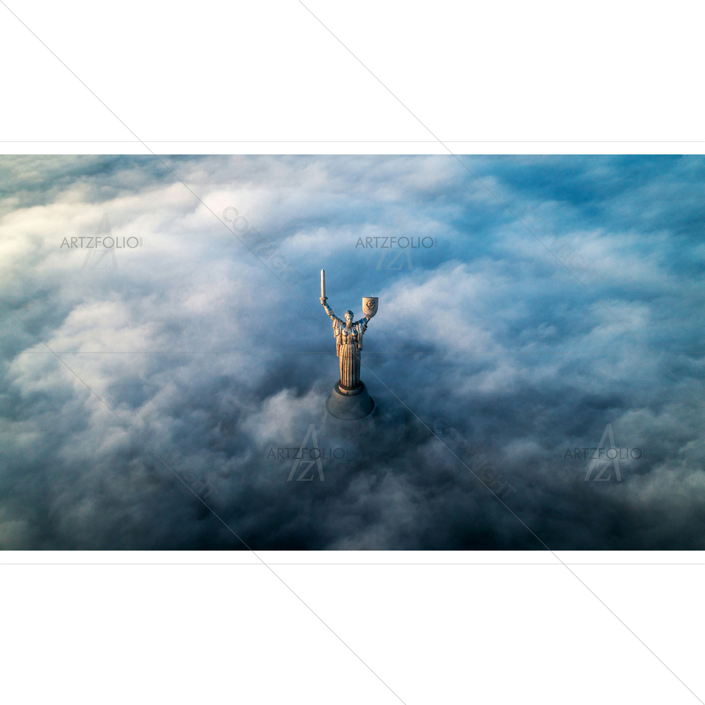 Aerial Monument Motherland, Kiev, Ukraine — Ancient custom art by ArtzFolio