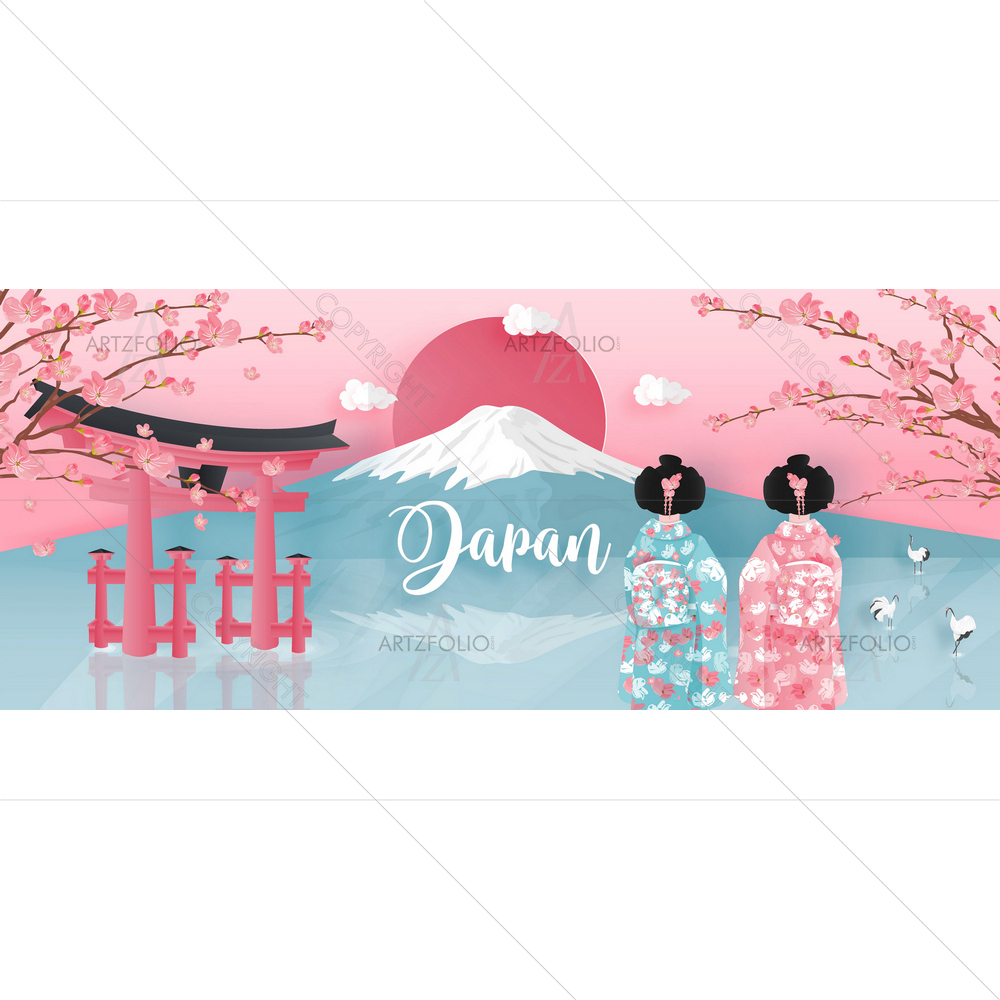 Japan Famous Landmarks D3 — custom-size art design 5014514