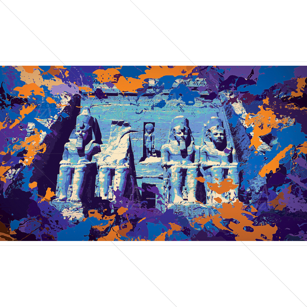 Abu Simbel Pharaoh Ramesses II — Abstract custom art by ArtzFolio