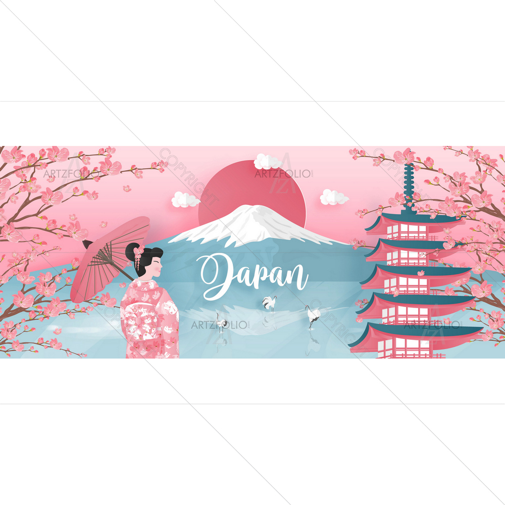 World Famous Landmarks Of Japan — Devotional custom art by ArtzFolio