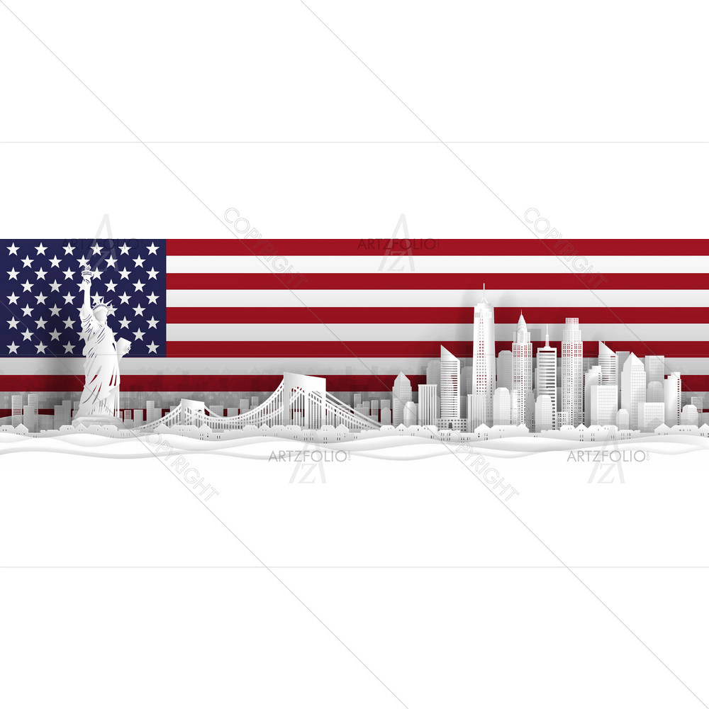 New York City Famous Landmarks D3 — Devotional custom art by ArtzFolio