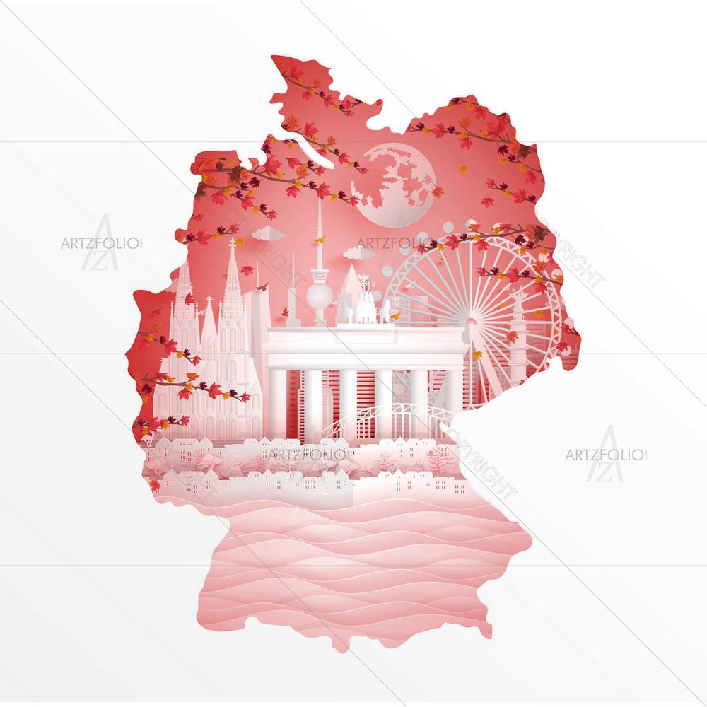 Autumn in Germany Map — custom-size art design 5014565